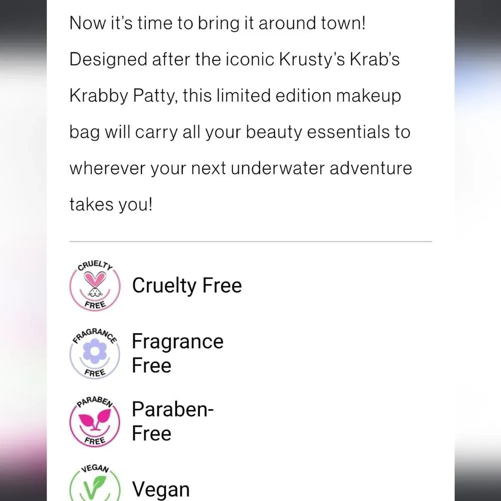 Wet-n-Wild X Spongebob Makeup Bag-‎ Krabby Patty Style